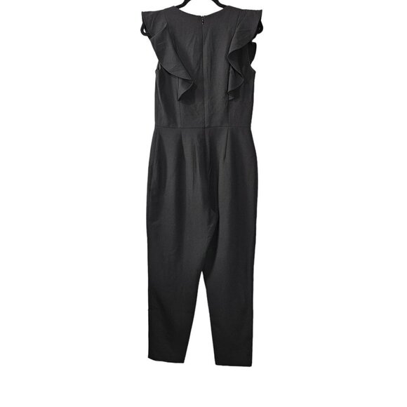 French Connection Whisper Ruffle Black Jumpsuit - Picture 7 of 12